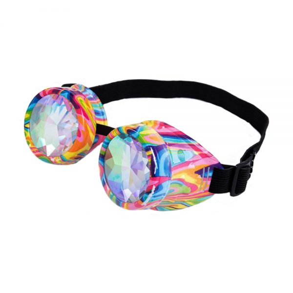 Maz Unisex Rainbow Rivet Steampunk Welding Gothic Cyber Goggles - Multi Colour