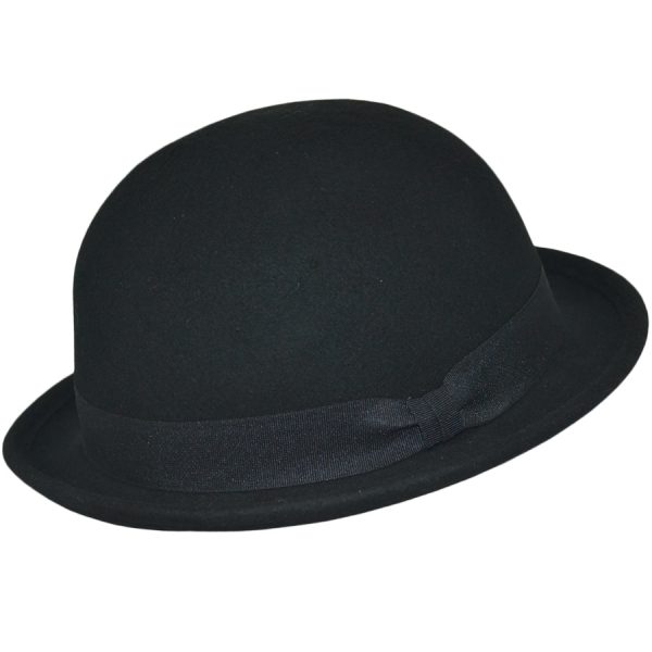 Short Brim Crushable Bowler Hat - Black