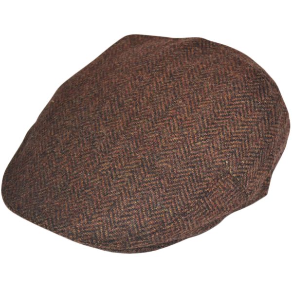G&H Herringbone Flat Cap - Brown