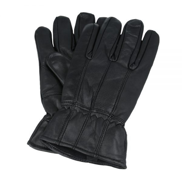 Maz Men’s Genuine Leather Gloves With Soft Warm Lining - Black
