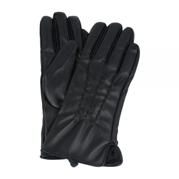 Maz Women’s PU Gloves With Soft Warm Lining - Black