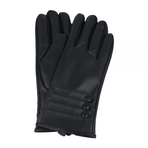 Maz Women’s PU Gloves With Soft Warm Lining - Black
