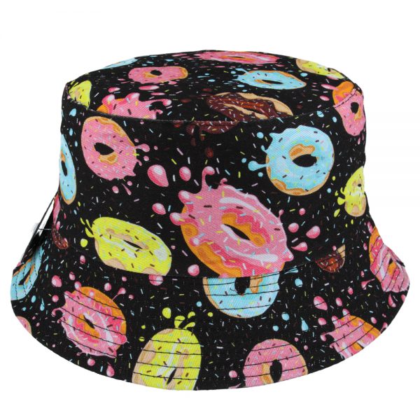 Donut Galaxy Print Summer Cotton Fisherman Bucket Hat - Multi Colour