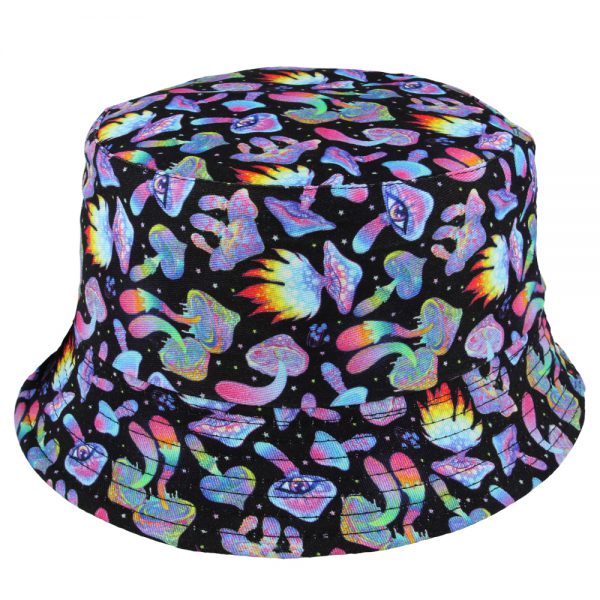 Psychedelic Magic Mushrooms Pattern Fisherman Bucket Hat - Multi Colour