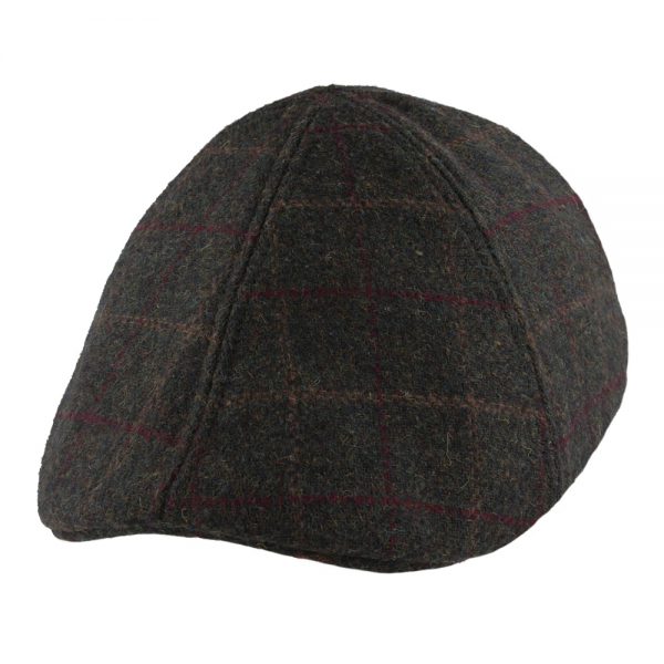 Maz Duckbill Six Panel Check Tweed Flat Cap