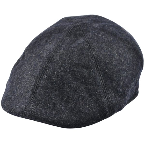 G&H Wool Six Panel Flat Cap - D/Grey