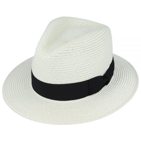 Summer Paper Straw Fedora Hat - Cream