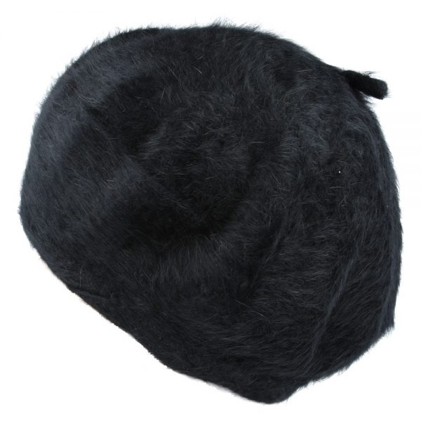Maz Angora Beret Hat - Black