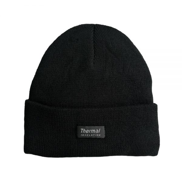 Maz Thermal Beanie with Warm Fleece Lining - Black