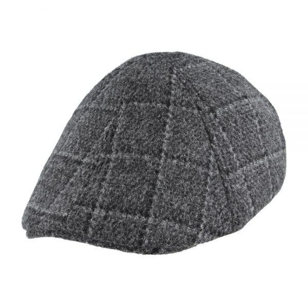 Maz Duckbill Six Panel Check Tweed Wool Flat Cap