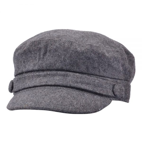 G&H Wool Felt Breton Fisherman Fiddler Caps - Grey