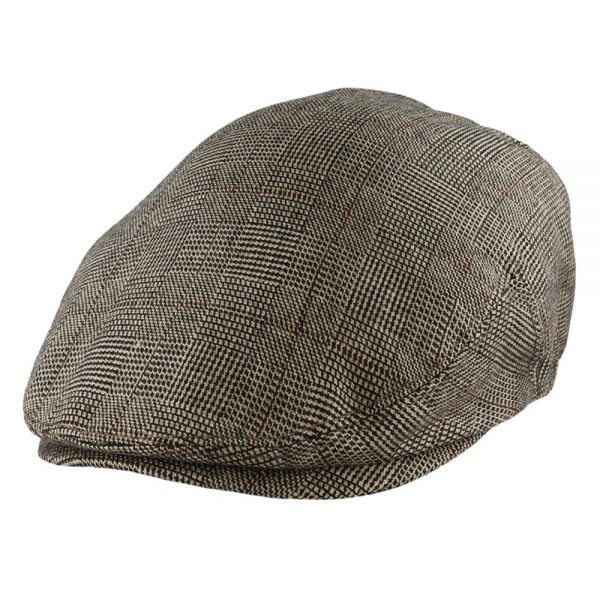G&H Check Tweed Flat Cap - Brown New Ratio