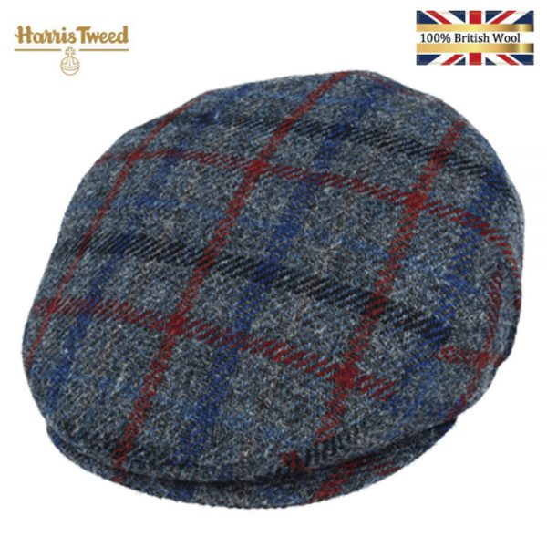Gladwin Bond Harris Tweed Wool Flat Cap - Grey