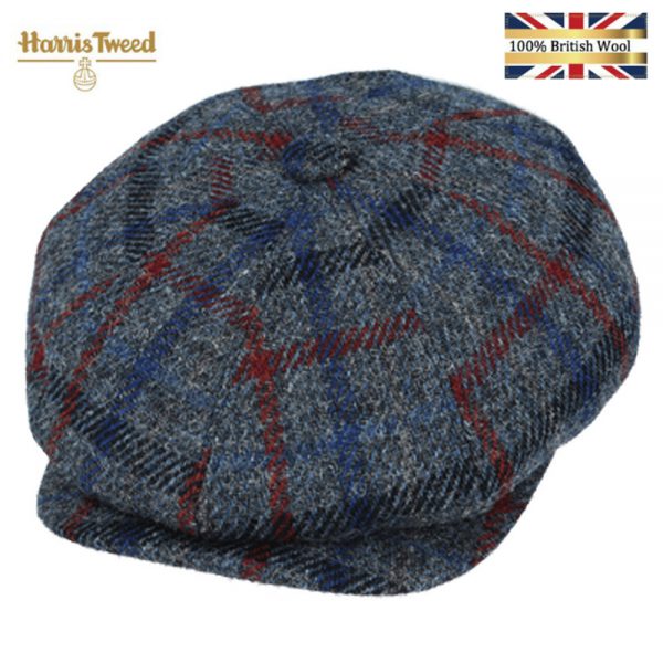 Gladwin Bond Harris Tweed Wool Newsboy Cap - Grey