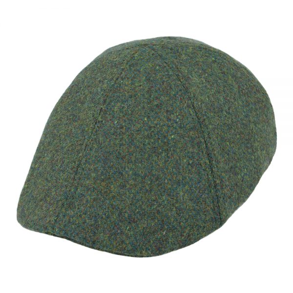 Maz Duckbill Six Panel Wool Tweed Flat Cap - Green