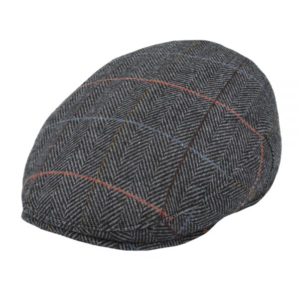 Maz Window Check Herringbone Flat Caps