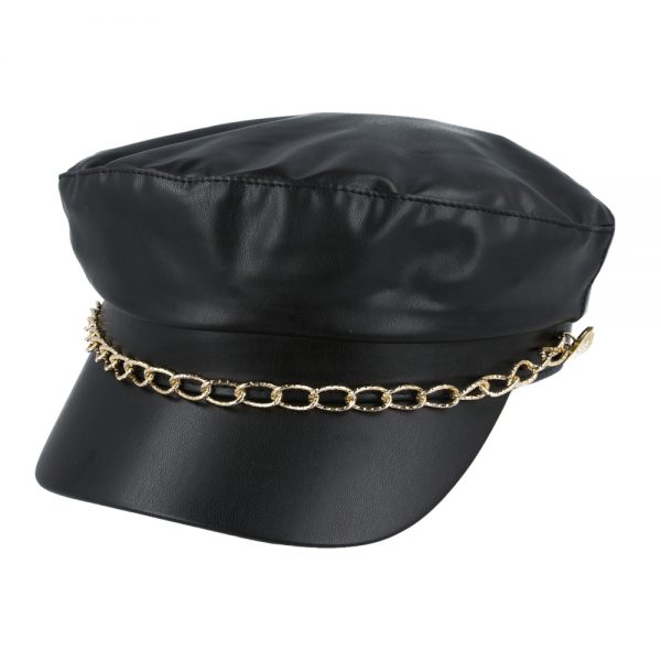 Maz Pu Rain Breton, Sailor, Captain Cap With Gold Chain & Button