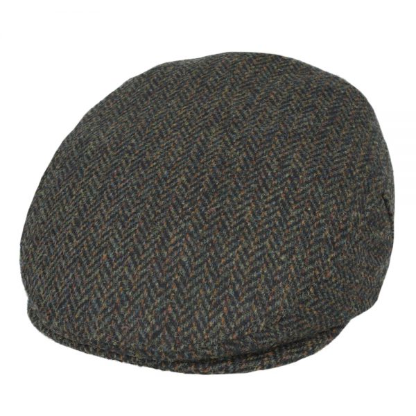 Maz Country Side Wool Herringbone Flat Cap - Green