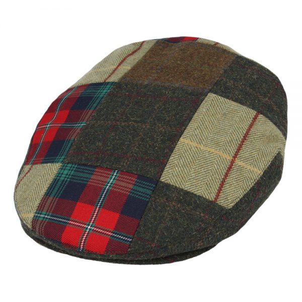 Maz Tartan Check Tweed Patchwork Flat Cap - Multi Colour