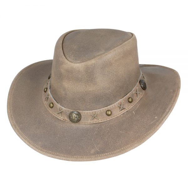 Gladwin Bond Genuine Crazy Leather Western Outback Cowboy Hat