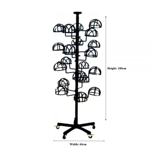 Maz Durable Hat Rack Display Stand With 26 Hooks Rotating Metal Hat Display stand - Multi Purpose