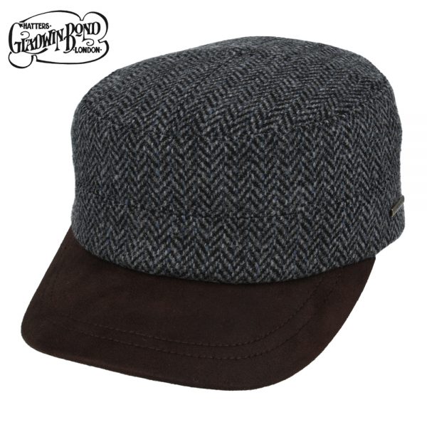 Gladwin Bond Herringbone Army Cap with Closure Buckle & Lining