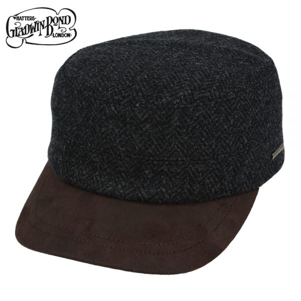 Gladwin Bond Herringbone Army Cap with Buckle Closure & Lining
