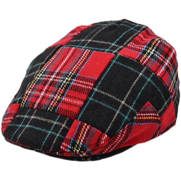 G&H Tartan Patch Flat Cap - Multicolor