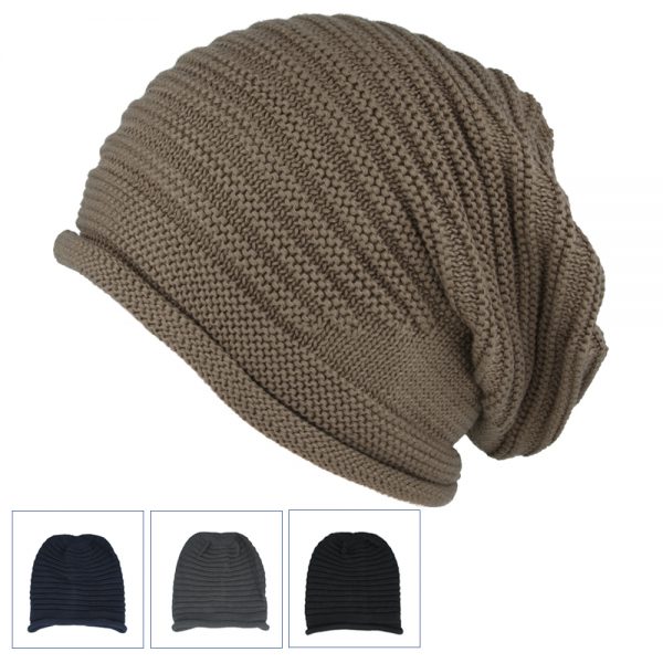 Oversized Long Ribbed Beanie Hat - Assorted Colours