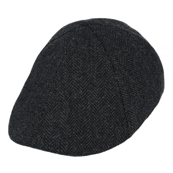 Duckbill Six Panel Wool Herringbone Flat Caps