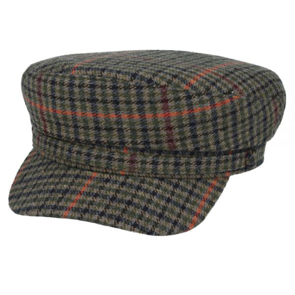 Houndstooth Tweed Breton, Sailor, Captain, Fisherman Caps
