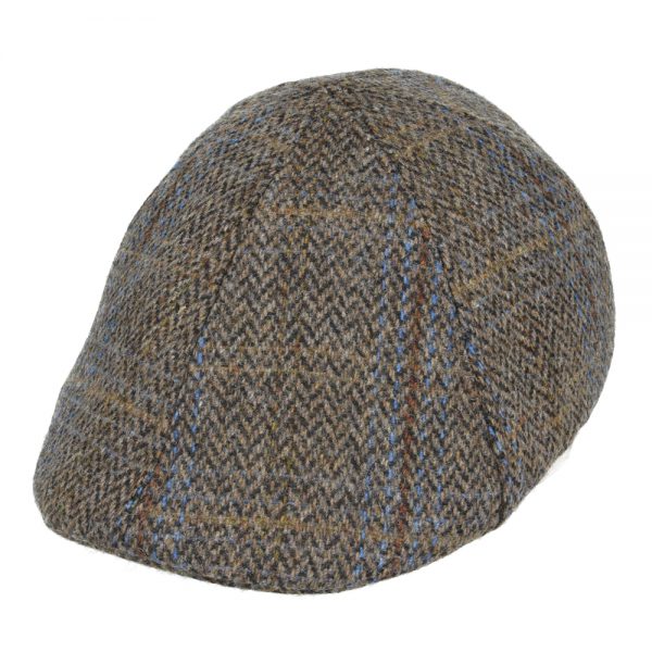 Maz Duckbill Six Panel Check Tweed Wool Flat Cap