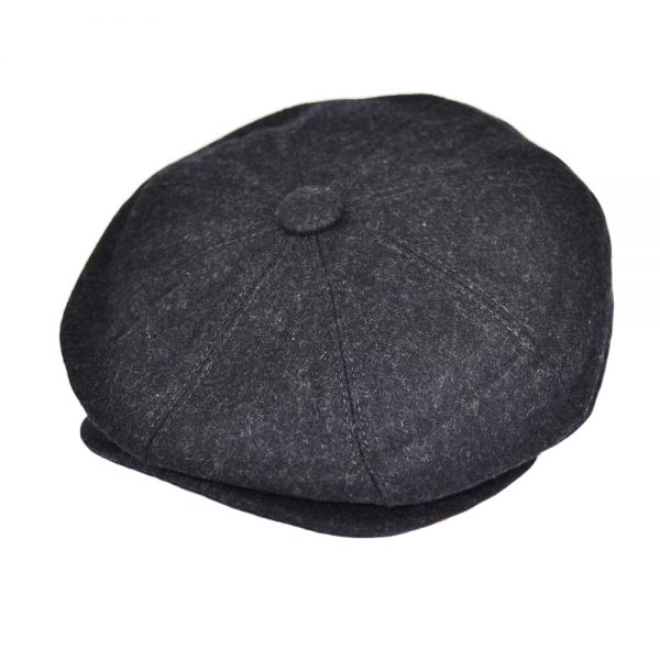 G&H Wool Gatsby 8 Panel Newsboy Cap - Dark Grey