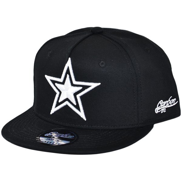 Carbon212 Star Snapback Caps - Black-White