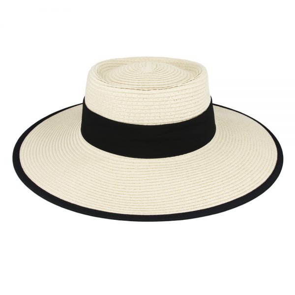 Women's Summer Paper Straw Beach Handmade Wide Brim Pork Pie Hats