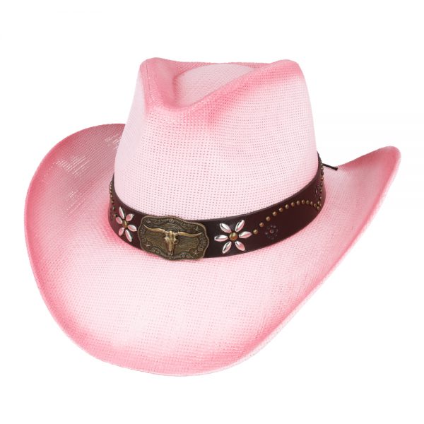 Summer Cowboy Hat With Stiff Paper & Pu Band