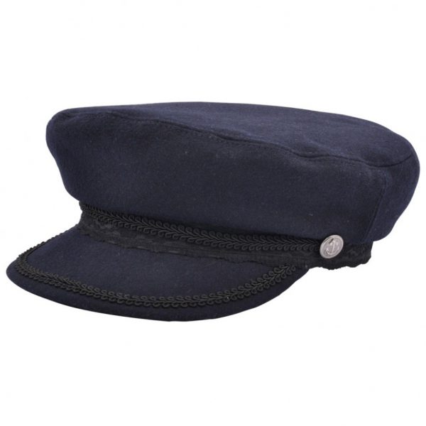 Maz Wool Felt Breton Fisherman Fiddler Cap - Navy