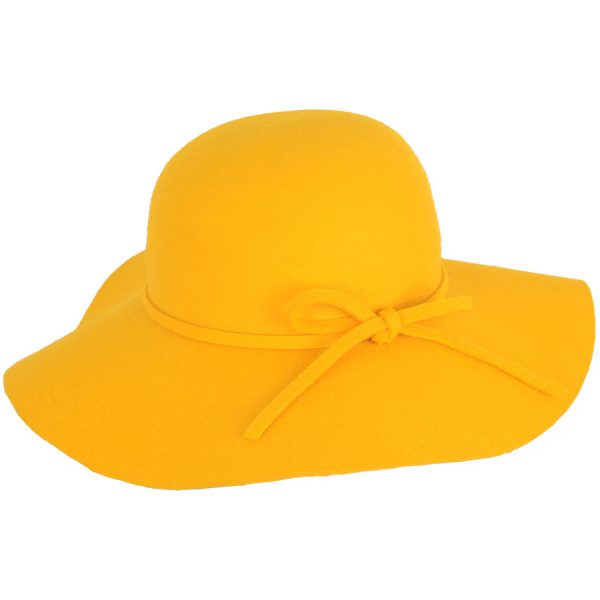 Maz Wide Brim Wool Floppy Hat - Mustard