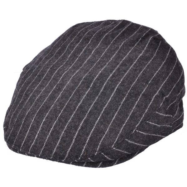 Grey Pinstripe G&H Flat Cap