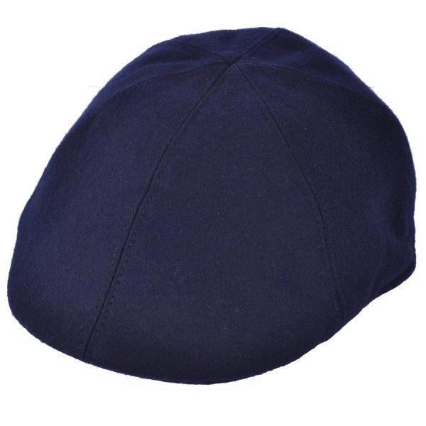 G&H Wool Six Panel Flat Cap - Navy