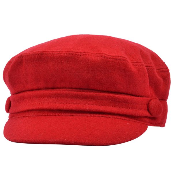 G&H Wool Breton Fisherman Fiddler Caps - Red