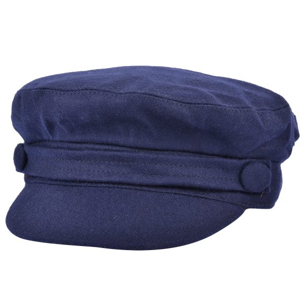 G&H Wool Breton Fisherman Fiddler Caps - Navy