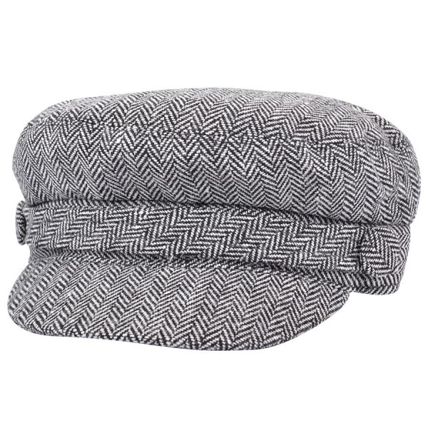 G&H Herringbone Fiddler Caps - Black and White