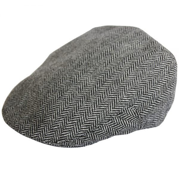 G&H Kids Herringbone Flat Cap - B/W