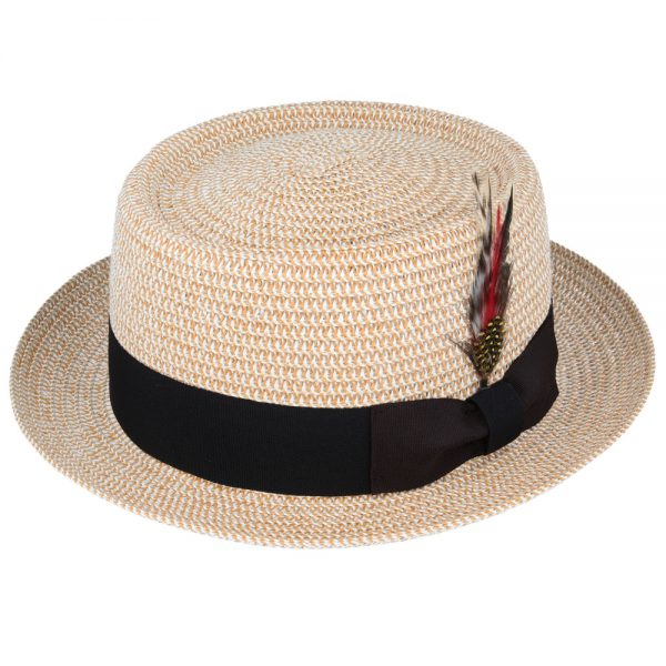 Summer Paper Straw Pork Pie Hat - Natural