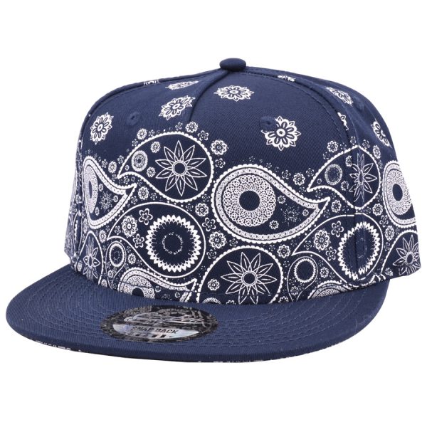 Carbon212 Paisley Print Snapback - Navy