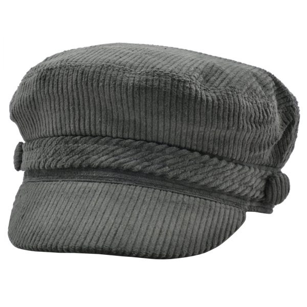 G&H Corduroy Breton Fisherman Fiddler Caps - Dark-Green