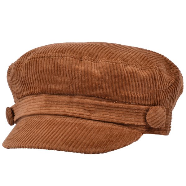 G&H Corduroy Breton Fisherman Fiddler Caps - Brown