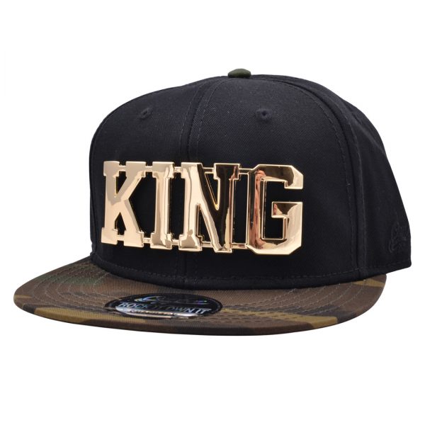 Carbon 212 King Metal Camouflage Visor Snapback Cap - Gold