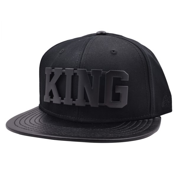 Carbon 212 King Metal Logo PU Visor Snapback Cap - Black